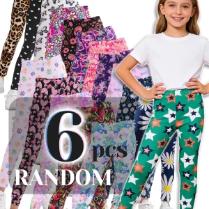 Random 6pcs Girls Fashionable Leggings