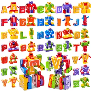26 Pc Alphabet Transforming Robot Educational Building Set