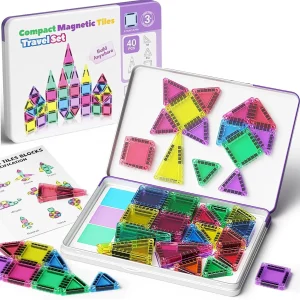 40PCS Mini Magnetic Tiles Stacking Building Blocks